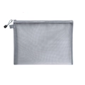 Grey semi-transparent nylon mesh organizer bag with durable zipper and reinforced stitching - A6 (21X11.5cm) / Gray