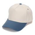 Cappellino da baseball bicolore in cotone con corona crema e visiera blu grigio - Bianco e Blu Grigio (#4)