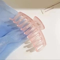 Translucent matte pink large hair claw clip for women with a stylish frosted finish - 11cm Matte Bone - Pink / Bulk (No Packaging)