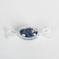 Candy-shaped transparent container filled with blue natural crystal raw stones - Lapis Lazuli - 1PC