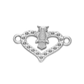 Silver owl heart pendant connector in stainless steel for DIY jewelry making - Steel 549# Heart Owl Connector / 15*23.5mm