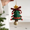 Addobbi per albero di Natale in feltro verde con nastro rosso, stella oro e campanello - Albero di Natale Verde (Con Suono)