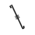 Black metal Christmas wreath door hanger featuring a delicate snowflake design - Snowflake (Black)