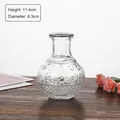 Transparent glass vase with vintage embossed diamond pattern and smooth neck design - New Earth