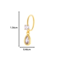 Pendientes dorados con circonitas de estrella y corazón, miden 1,56 cm por 0,46 cm - Colgante Redondo y de Gota / 2# Dorado