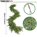 Ghirlanda di cipresso artificiale 180cm per tavola di Natale e decorazione porta - 180cm / Verde Cipresso Real Touch