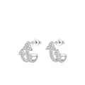 Orecchini a perno a doppia freccia in argento 925 con pavé di zirconi cubici - Argento 925 / Argento