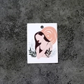 Creative jewelry display card with female illustration holding small stud earrings - Impression No.4 (100 Sheets)