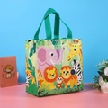 Bolsa de regalo de tela no tejida con dibujos de animales como elefante y león - Estilo 4