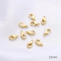 Pack of ten 12mm 14k gold-filled lobster clasps for DIY jewelry making on silk - Large Lobster Buckle / 12mm / 14K Gold