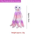 Pink and purple plush octopus cat toy with catnip, 19cm soft interactive pet toy - Pink/Purple/White Octopus