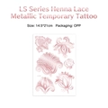 Metallic rose gold henna lace mandala temporary tattoo sticker sheet sized 14.5x21cm - Multiple Flower Metallic Style (LS-009)