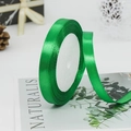 One centimeter green satin ribbon roll for gift wrapping and floral bouquet decoration - 19# Green