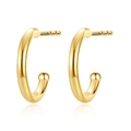 Orecchini a lobo minimalisti a semicerchio a forma di C in argento S925 placcato oro - Argento 925 / Oro