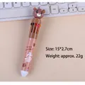 Brown multicolor ballpoint pen with 3D bear topper and 15x2.7cm size details - Coffee Barrel Bear