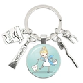 Zilveren tandheelkundige sleutelhanger met tandpasta, tandenborstel en tandenfee hanger - Roze Tandenfee en Kleine Tand