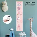Pink unicorn kids growth chart with wooden hanging frame and rainbow patterns - Style 2 (Pink Unicorn)