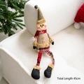 Kerstsneeuwpop pluche pop met lange benen en 45cm totale lengte voor kerstdecoratie - 45cm / Sneeuwpop