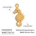 Macro shot of gold seahorse pendant in stainless steel with 3.1x1.3cm size detail - Deep Sea Seahorse (YYAC025078)