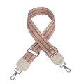 38mm ethnic style adjustable bag strap with brown and white herringbone pattern - Orbit White Top Grain Leather
