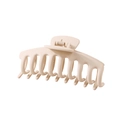 Matte cream beige large hair claw clip with non-slip design and durable metal spring - Matte Curved Apricot