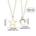Size specifications of gold star and moon best friend necklaces with weight measurements - A3197 Star and Moon