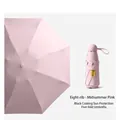 Pink 5-fold sun umbrella with black UV coating and 8 ribs in midsummer pink color - Midsummer Pink (Plain Large)