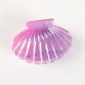 Pinza para el pelo con forma de concha y acabado irisado rosa púrpura degradado - Morado