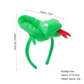 Green plush snake headband for kids cosplay with red tongue and 3D cartoon eyes - 3D Green Snake
