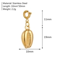 Golden stainless steel seashell pendant featuring 18K vacuum plating for DIY jewelry - Conch Pendant