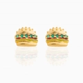 Creative 18K gold plated burger stud earrings with colorful cubic zirconia and enamel detail - Burger Design-Gold