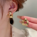 Elegant gold geometric hollow square earrings with a luxurious matte metallic finish - Gold Square Hollow Earrings (4#)