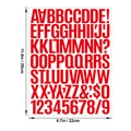 Red bold letter and number sticker set for DIY crafts and gift posters, 1.5 inch size - Red