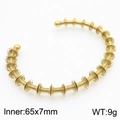 Brazalete espiral dorado en forma de C de acero de titanio, diámetro de 65x7mm - 65x7mm / Color Oro (KB180697-KFC)