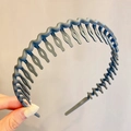 Morandi grey-blue wavy headband with a matte finish and non-slip comb teeth design - 26# Wave Comb-Blue Gray