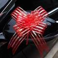 Red iridescent organza pull bow ribbon for wedding car and gift wrap decoration - Red