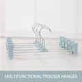 Light blue adjustable non-slip plastic pants hanger with strong metal clips and hook - Ax Clip Blue