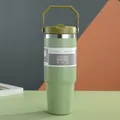 Avocado green vacuum insulated stainless steel mug with handle in 20oz and 30oz sizes - 600ml / Green (Handheld Style)