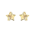 Orecchini a cerchio a stella geometrica dorati in ottone con finitura a specchio lucida - Oro