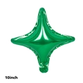 Green four-pointed star foil balloon, 10-inch metallic finish for party decoration - 10 Inch Green Four-Pointed Star