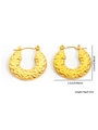 Detailed view of chunky gold earrings with hammered texture and 2.5cm size markings - Gold Bold Hammered Texture Style (#0260)