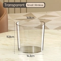 Small transparent desk trash bin in cream style without pressure ring, 16.8x15.8cm - Mini/No Press Ring / Transparent Clear