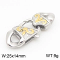 Silber-goldener Titanstahl-Verbindungsknoten für Armbänder mit gravierten Zahlen - 14mm / Zweifarbig (Gold & Silber)