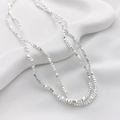 Fili di perle quadrate in ematite argento per la creazione di gioielli fai da te e collane - Distanziatore Triangolare Sfaccettato (10#) / 3*2mm / Argento