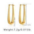 Minimalist double-layered U-shaped gold earrings with dimensions 3.5cm by 0.5cm - KE0809 / Gold Smooth U-Link Hoop