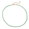 Bohemian light green seed bead daisy choker with gold lobster clasp for women - Light Green Bead Necklace