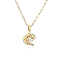 Vergoldete unregelmäßige geometrische Halskette mit Zirkon-Anhänger und eleganter Wellenform - Gold