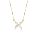 Elegante vergulde S925 zilveren klavertje vier ketting met marquise geslepen zirkoon - Klavertje vier (A2398) / Goud
