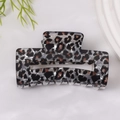Pince à cheveux carrée élégante avec motif léopard en acétate de haute qualité - Léopard Noir Gris Marron (D6-2-18)