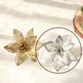 13 cm zilveren kunstmatige kerstbloem met glitters voor kerstkrans decoratie - Zilver